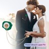 Unique Bargains Cloth Handmade Flower Lapel Pin with Gold Badge Tassel Chain Brooches 1.57 inch 1 Pc - 4 of 4