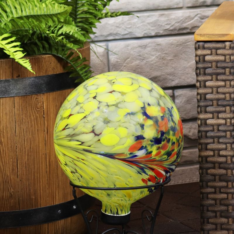 Sunnydaze Indoor/Outdoor Artistic Gazing Globe Glass Garden Ball for Lawn, Patio or Indoors - 10" Diameter, 3 of 16