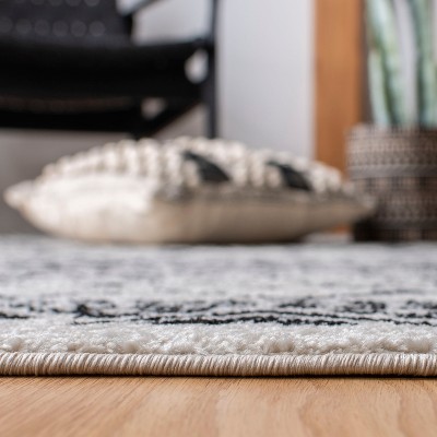 Tulum Black and Ivory Square Synthetic Area Rug