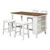NicBex Dining Room Table Set Morden Kitchen Table with 3 Storage Shelves, 2 Upholstered Chairs and 2 Stools for Dining Room - 3 of 4