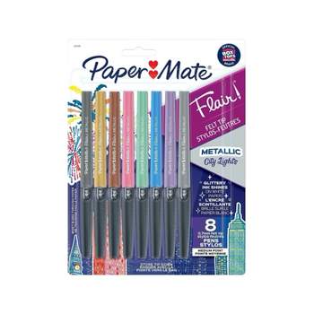 School Smart Felt Tip Pens, Fine Tip, Assorted Colors, Pack of 8