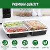 50-Pack 32oz 3-Compartment Meal Prep Containers, Reusable, Leakproof, Black - 3 of 4