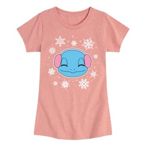 Girls' - Pokémon - Squirtle And Snowflakes Fitted Short Sleeve Graphic T-Shirt - 1 of 4