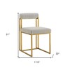 HomeRoots Set of Two Gray And Gold Upholstered Polyester Open Back Dining Side Chairs - 3 of 4