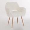 CAVINAS Faux Fur Accent Chair with Mid-Height Backrest and Metal Legs,Modern Upholstered Living Room Chairs,Reading Chairs for Living Room - 2 of 4