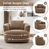 Whisen 38.2" Upholstered Swivel Barrel Chair with Pillow - 3 of 4