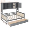 Twin/Full Size Wooden Daybed With 2 Drawers, All-in-One Cabinet and Shelf - ModernLuxe - 3 of 4