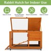 Sandinrayli Fashion Wooden 36In Rabbit Hutch - Outdoor/Indoor w/Wheels, Removable Tray, Openable Roof, Anti-Slip Ramp for Small Bunnies (Orange) - 2 of 4