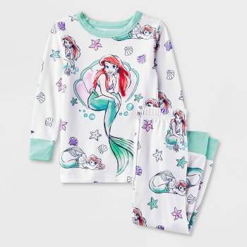 Girls' Disney Princess Ariel 2pc Hacci Pajama Set - White