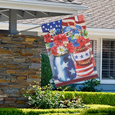 Patriotic Red White and Blue Polyester Outdoor House Flag