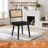 Natural Rattan Dining Chairs Set of 4 - Upholstered Kitchen Chairs, Tall Cane Backrest, Strong Wood Legs, Ideal for Dining Room, Kitchen, Restaurant - 2 of 4