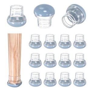 Unique Bargains Silicone Round Chair Leg Caps Floor Protectors 24 Pcs - 1 of 4