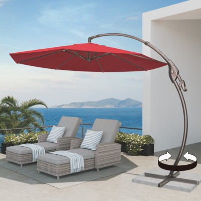 Grand Patio 11 Ft Cantilever Offset Aluminum Rotatable Umbrella - Thumbnail 2