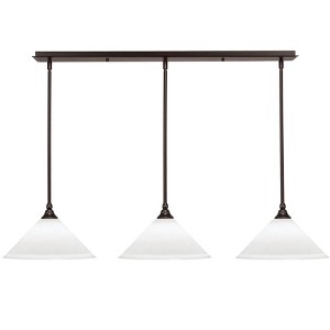 Toltec Lighting Any 3 - Light Chandelier in  Dark Granite with 12" Frosted Crystal Shade - 1 of 1
