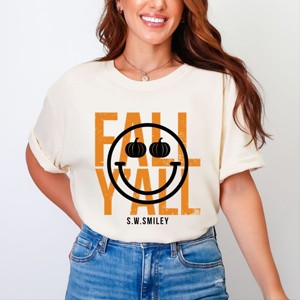 Simply Sage Market S.W.Smiley Fall Y'all Garment Dyed Tee - 1 of 4