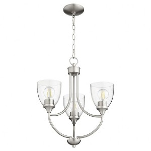 Quorum Lighting Enclave 3-Light Chandelier, Satin Nickel, Clear/Seeded - 1 of 1
