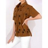 LA LEELA Women's Summer Casual Hawaiian Blouse Shirt Solid Blouses Short Sleeve Button Up Dress Tops Tee Shirts Tank Top Women - 2 of 4