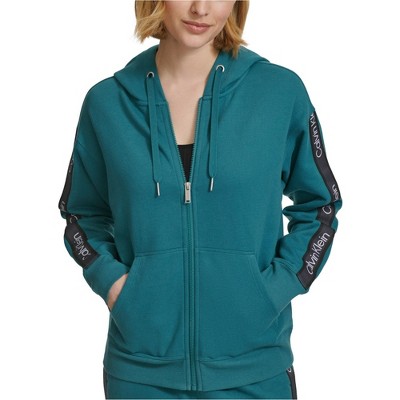 Calvin Klein Womens Stripe Hoodie Sweatshirt