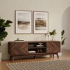 LuxenHome Columbia Engineered Wood 63-Inch Wide Credenza TV Console with Storage Brown - 3 of 4