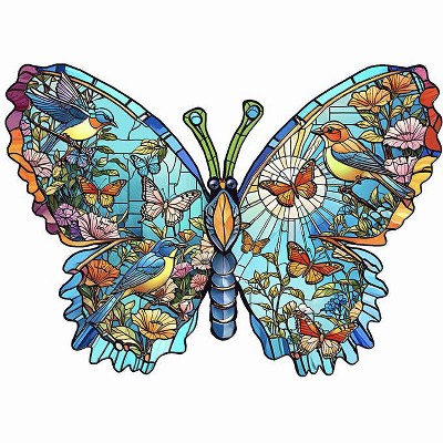 Sunsout Birds, Flowers and Butterflies 1000 pc Special Shape  Jigsaw Puzzle 97095