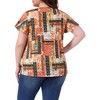 Agnes Orinda Women's Plus Size V Neck Ruffle Short Sleeve Boho Floral Casual T-Shirt - 4 of 4