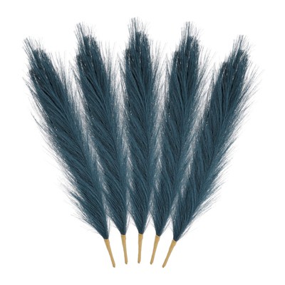 Unique Bargains Party Wall Vase Wedding Decor Fluffy Faux Pampas Grass 5 Pcs