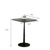 FONTOI 31.50" Square End Table with Metal Pedestal, Side Table for Living Room Bedroom Small Space, Black, 15.74"*23.81"*15.74" - 3 of 4