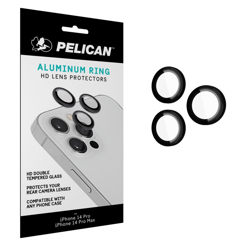 Pelican Apple iPhone 14 Pro/iPhone 14 Pro Max Aluminum Ring Camera Lens Protectors - Black, 1 of 8