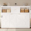 TIRAMISUBEST Twin Size Rustic Murphy Bed with Charging Station, Storage Folding Bed Frame with 2 Open Cabinets and 1 Drawer - 3 of 4