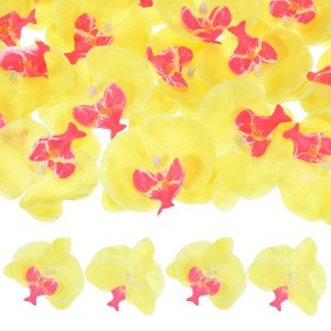 Unique Bargains Silk Plastic Durable Handcrafted Artificial Orchid Flower Heads 20 Pcs - 1 of 4