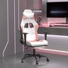 vidaXL Massage Gaming Chair with Adjustable Seat and Backrest, Features Built-in Massage Function - Filled with Foam, Covered in White & Pink - 2 of 4