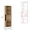 Vynxaria Oban Corner Bar Cabinet with Five Shelves , Eight Bottle Cubbies and Steamware Macadamia - 2 of 4