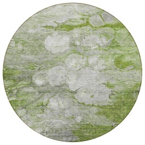 Olive Green And Gray Abstract Washable Indoor Outdoor Area Rug - 1 of 4