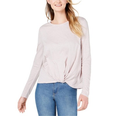 maison Jules Womens Knot Front Pullover Blouse