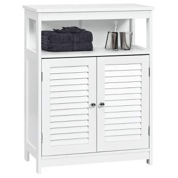 Wall-Mounted Storage Cabinet – Kitchen, Pantry, Laundry Room or Bathroom  Organizer with Open Shelf – Bathroom Storage Furniture by Lavish Home  (White)