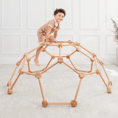 Image of Wooden Climbing Toys for Toddlers 3-6 - Montessori Climber for Kids - Easy to Assemble By Comfy Cubs, Natural Wood
