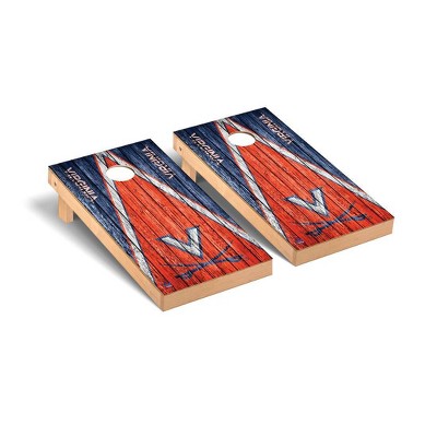 NCAA Virginia Cavaliers Premium Cornhole Board Triangle Weathered Version