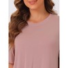 cheibear Women's Comfy Lounge Boxy T-Shirt and Sleep Shorts Set - image 4 of 4