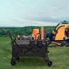 Vynxaria Multi-Functional Push-Pull Folding Wagon Cart with Rotating Handle, 360¡ã All-Terrain Wheels, Heavy-Duty Design, Large Capacity for Outdoor - 4 of 4