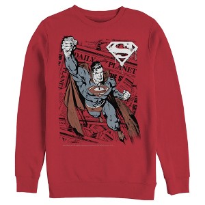 Men's Superman Daily Planet Newspaper Sweatshirt - 1 of 3