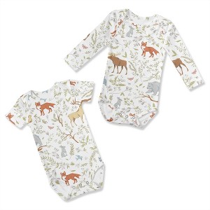 Sweet Jojo Designs Gender Neutral Baby Bodysuits - Set 0-6M Woodland Toile Multicolor 2pc - 1 of 4