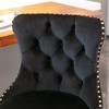 2-Piece 25-33 Inch Height-Adjustable Swivel Velvet Bar Stools Black Modern Upholstered Bar Stools with Gold Chair Legs - 3 of 4
