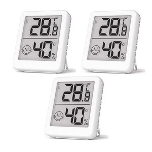 FONTOI 3 Pack Digital Hygrometer Indoor Thermometer, Room Temperature and Humidity Monitor Meter for Baby Room, Greenhouse, White, 1.85"*0.55"*2.17" - 1 of 4