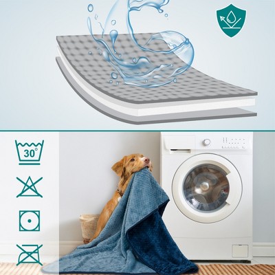 Medium Navy Waterproof Fleece Dog Blanket