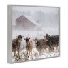 Stupell Industries Winter Farm Scene Cow Cattle Snowflakes Barn Framed Giclee Art - 2 of 4