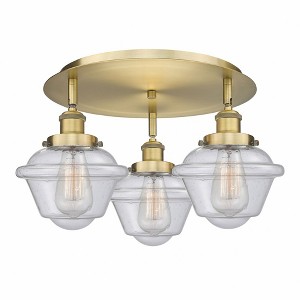 Oxford - 3 Light Flush Mount In Art Deco Style-8 Inches Tall and 18.25 Inches Wide - 1 of 1