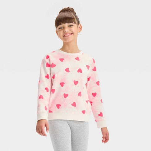 Girls' Valentine's Day Tie-dye Pullover Sweatshirt - Cat & Jack™ Pink Xs :  Target