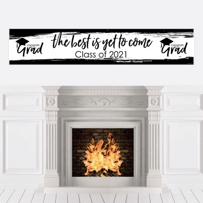 Big Dot of Happiness Black and White Grad - Best is Yet to Come - Black and White 2021 Graduation Party Decorations Party Banner