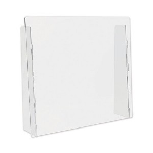 deflecto Counter Top Barrier with Full Shield, 27" x 6" x 23.75", Polycarbonate, Clear, 2/Carton - 1 of 1