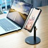 Insten Cell Phone & Tablet Stand for Desk - Adjustable Holder Compatible with iPhone, Samsung Android Phones & iPad, Black - 2 of 4